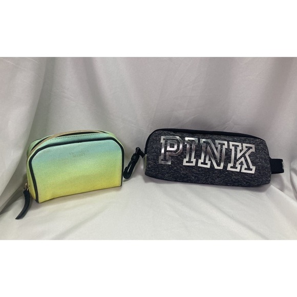 Victoria's Secret Handbags - Victoria's Secret Pink Logo Spell Out Pouch Pencil Case Makeup & Travel Case